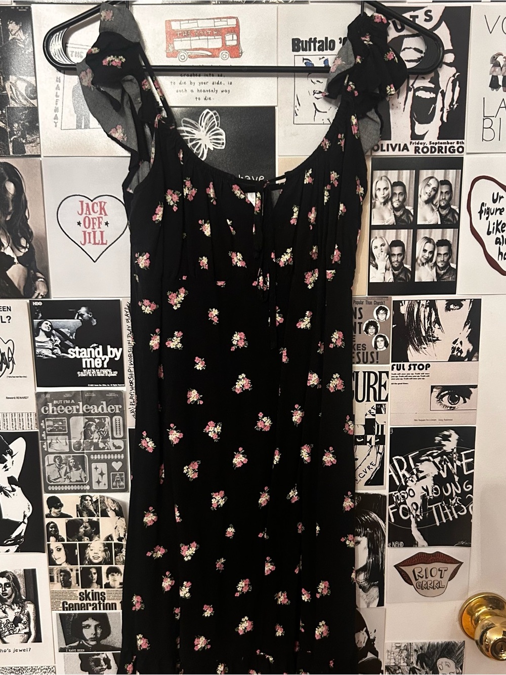 H&M Black Floral Minidress
